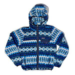 Patagonia Synchilla Womens Snap T Hooded Full Zip Fleece Small Electron Blue